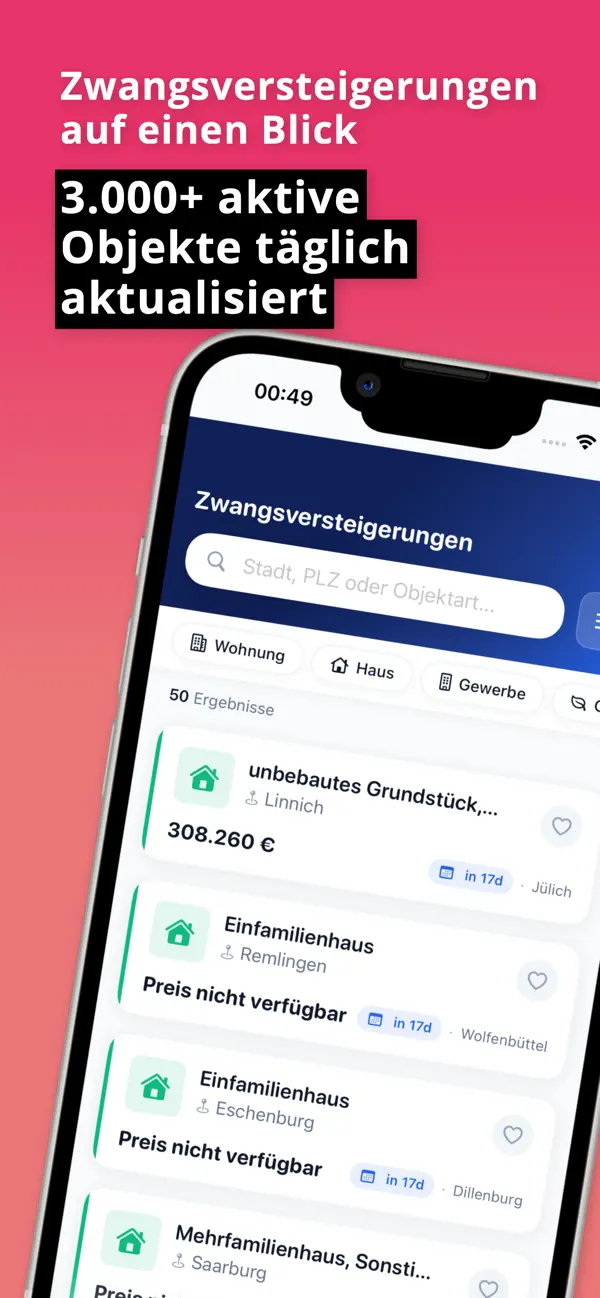 ZVG Zwangsversteigerung Screenshot 1